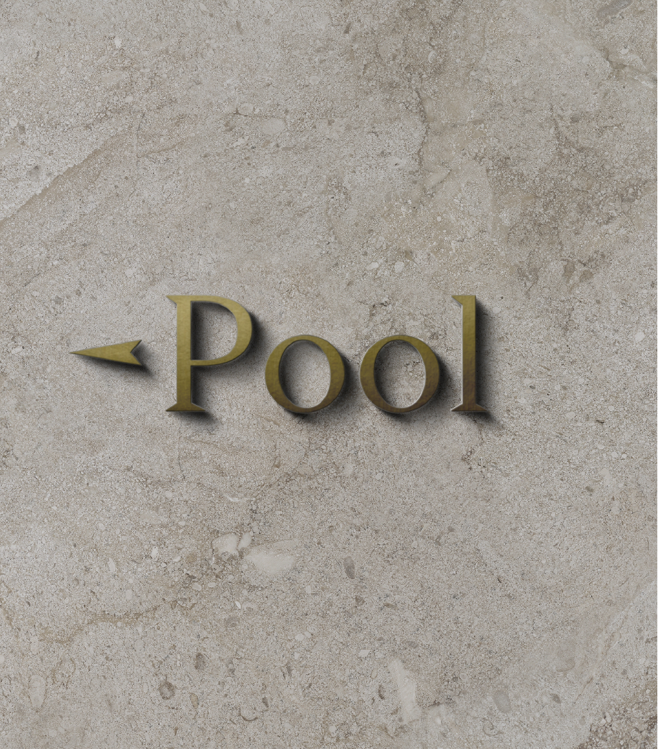 Academias signage design visual showcasing metal on a marble surface