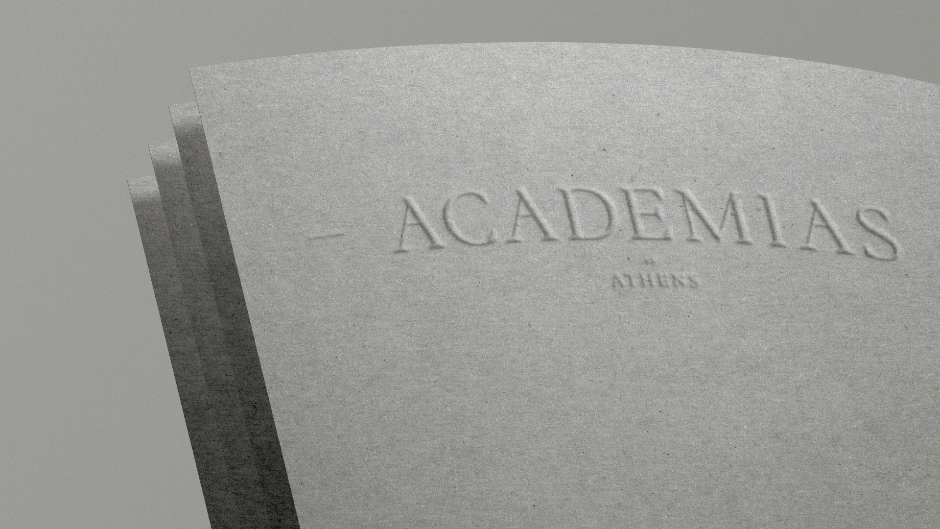 Academias debossed logotype on paper